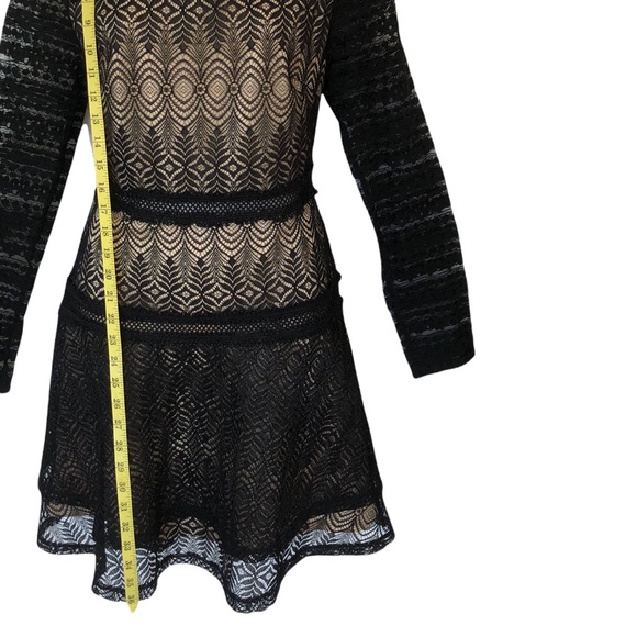 Francesca's Kenna Collection Lace A-Line Mini Black Lace Dress Holiday Dress Med - Picture 11 of 16